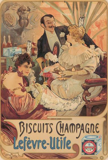 Alphonse Mucha Biscuits Champagne / Lefevre-Utile