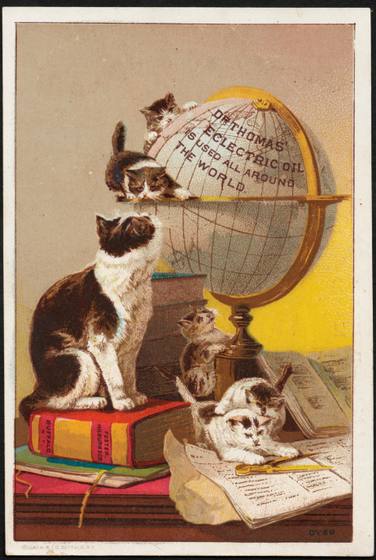 Kittens with a Globe