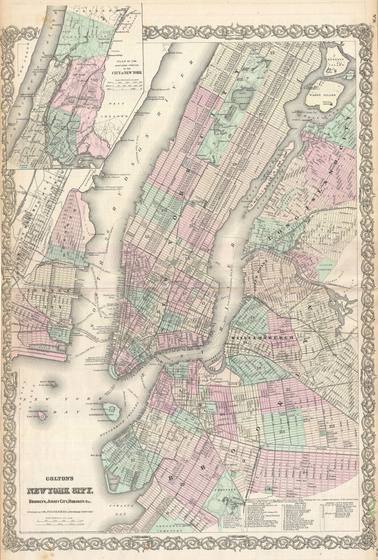 Colton Map of New York City Manhattan Brooklyn Long Island City Geographicus Newyorkcity Colton