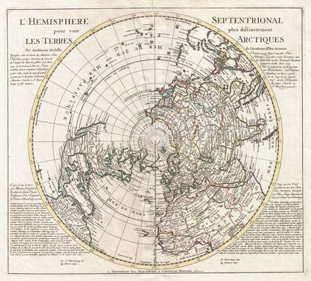 Pole 1741 Covens and Mortier Map of the Northern Hemisphere North Pole Arctic