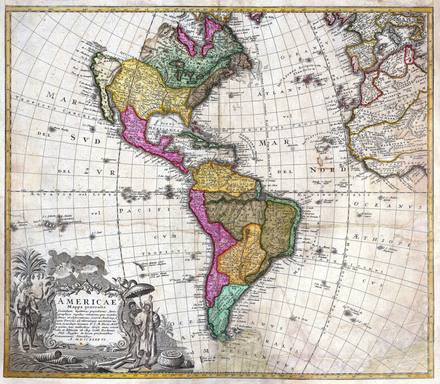 America 1746 Homann Heirs Map of South North America Geographicus Americae Hmhr