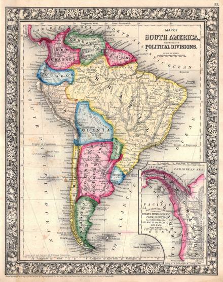 America 1864 Mitchell Map of South America Geographicus Southamerica Mitchell
