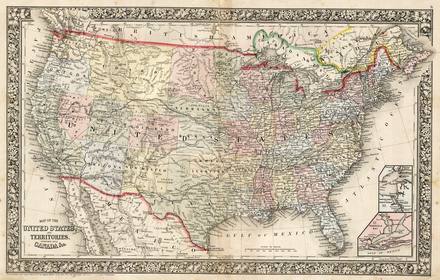 Mitchells Vintage Map of the United States of America