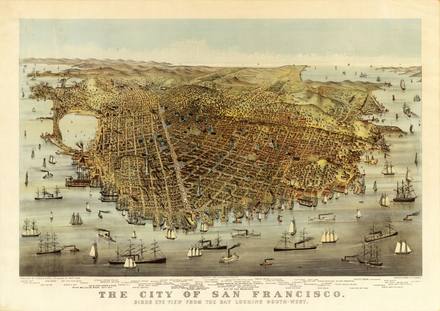 Sf 1878 Birds Eye View of the Bay