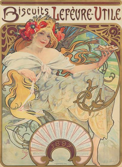 Alphonse Mucha Biscuits Lefevre-Utile