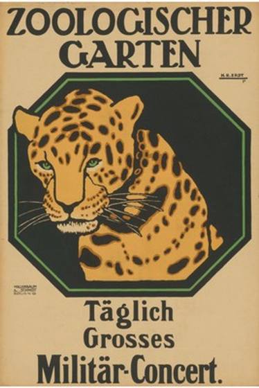 Vintage Zoo Leopard Poster by Hans Rudi Erdt