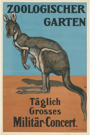 Vintage Zoo Kangaroo Poster