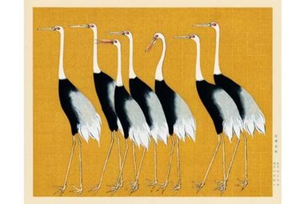 Japanese Red-Crown Cranes by Ogata Korin