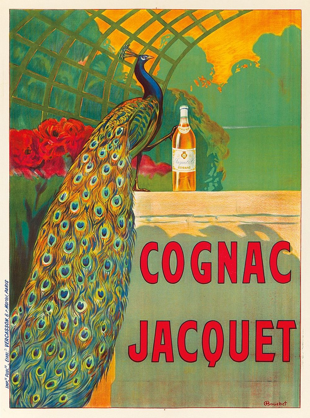 Cognac Jacquet 1887 - Camille Bouchet Vintage Poster, Belle Epoque French Print, Poster Art Wall Art