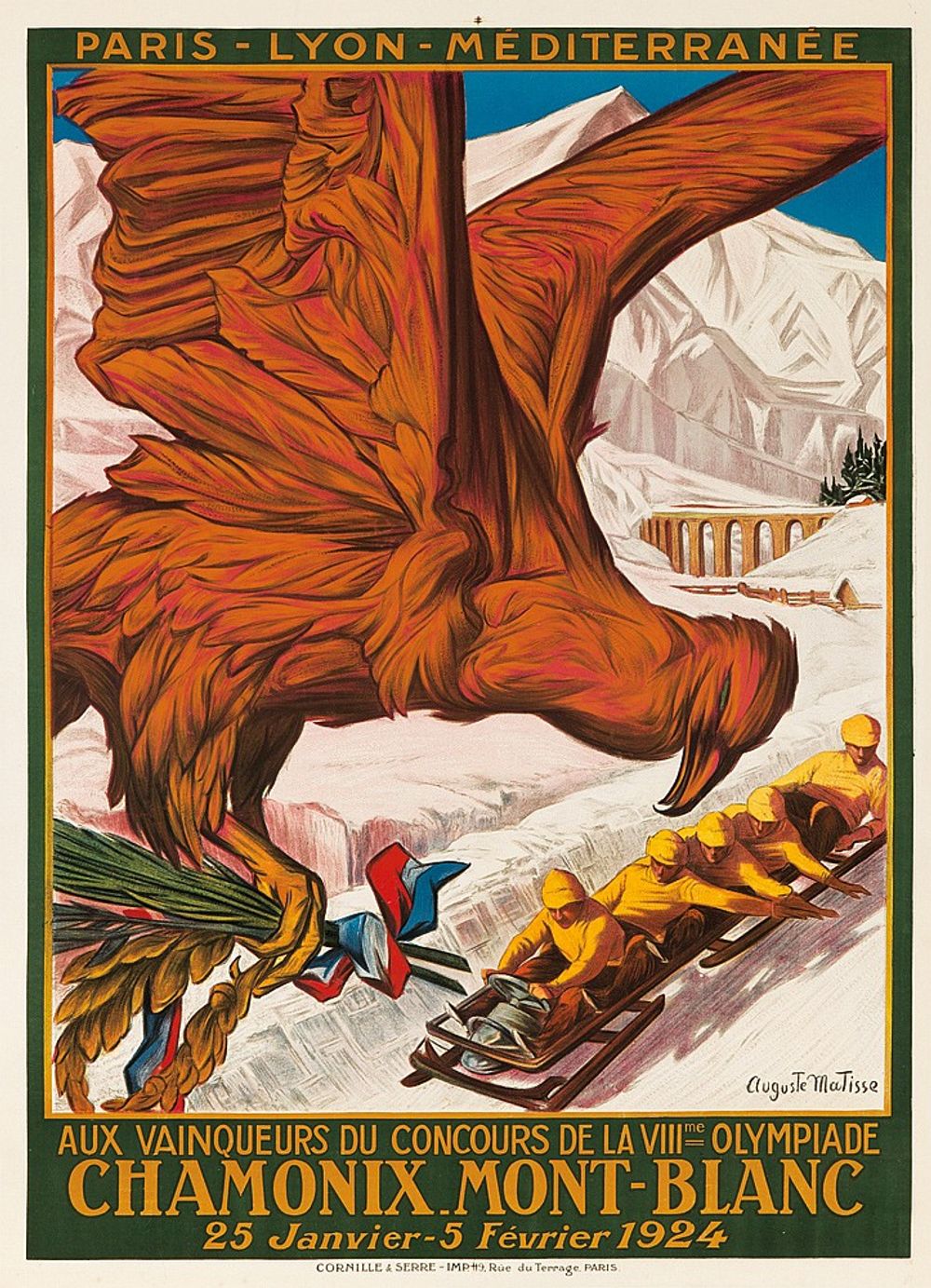 Chamonix-Mont-Blanc 1924 - Auguste Matisse Vintage Poster, Belle Epoque French Print, Poster Art Wall Art