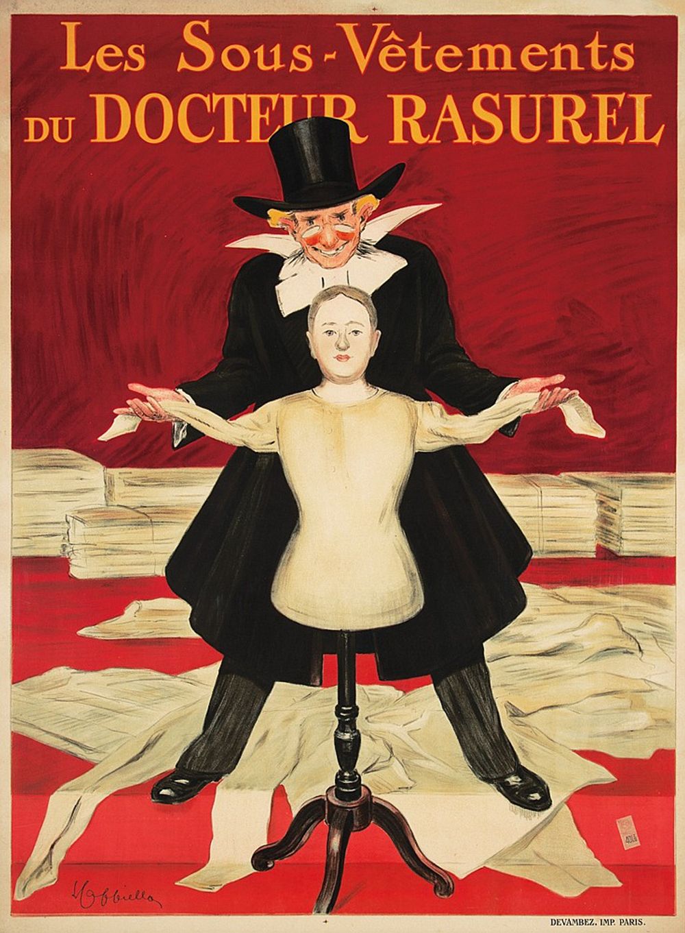 Les Sous-Vetements du Docteur Rasurel 1921 - Leonetto Cappiello Vintage Poster, Antique Print, Vintage Art Wall Art