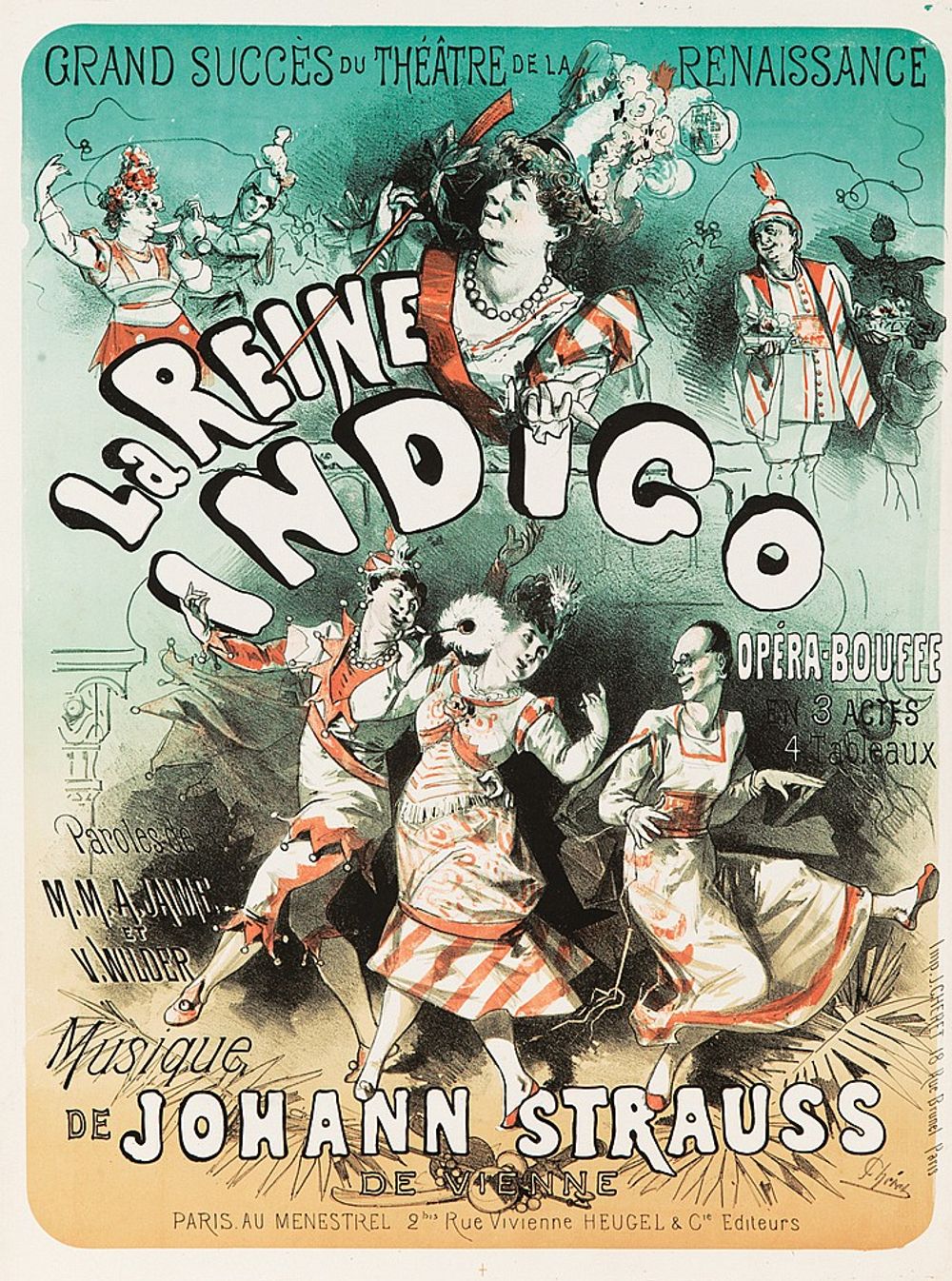 La Reine Indigo 1875 - Jules Cheret Belle Epoque Poster, Vintage French Advertising Print, Poster Art Wall Art