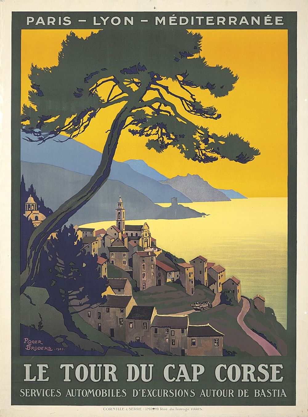 Le Tour du Cap Course 1923 - Roger Broders Vintage French Travel Poster, Art Deco PLM Railway Print, Alpine Riviera Wall Art
