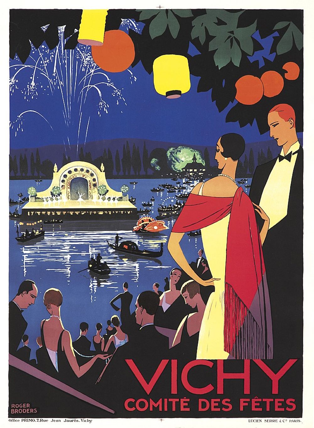 Vichy / Comite des Fetes 1926 - Roger Broders Vintage French Travel Poster, Art Deco PLM Railway Print, Alpine Riviera Wall Art