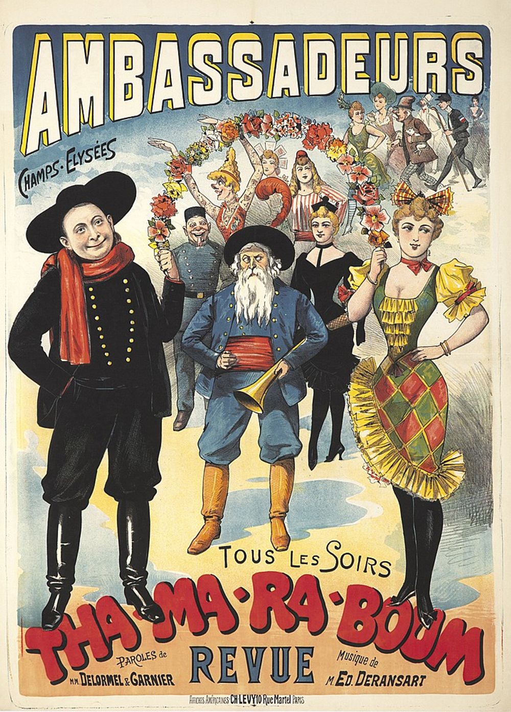 Ambassadeurs / Tha-Ma-Ra-Boom 1891 - Vintage Poster, Belle Epoque French Print, Poster Art Wall Art