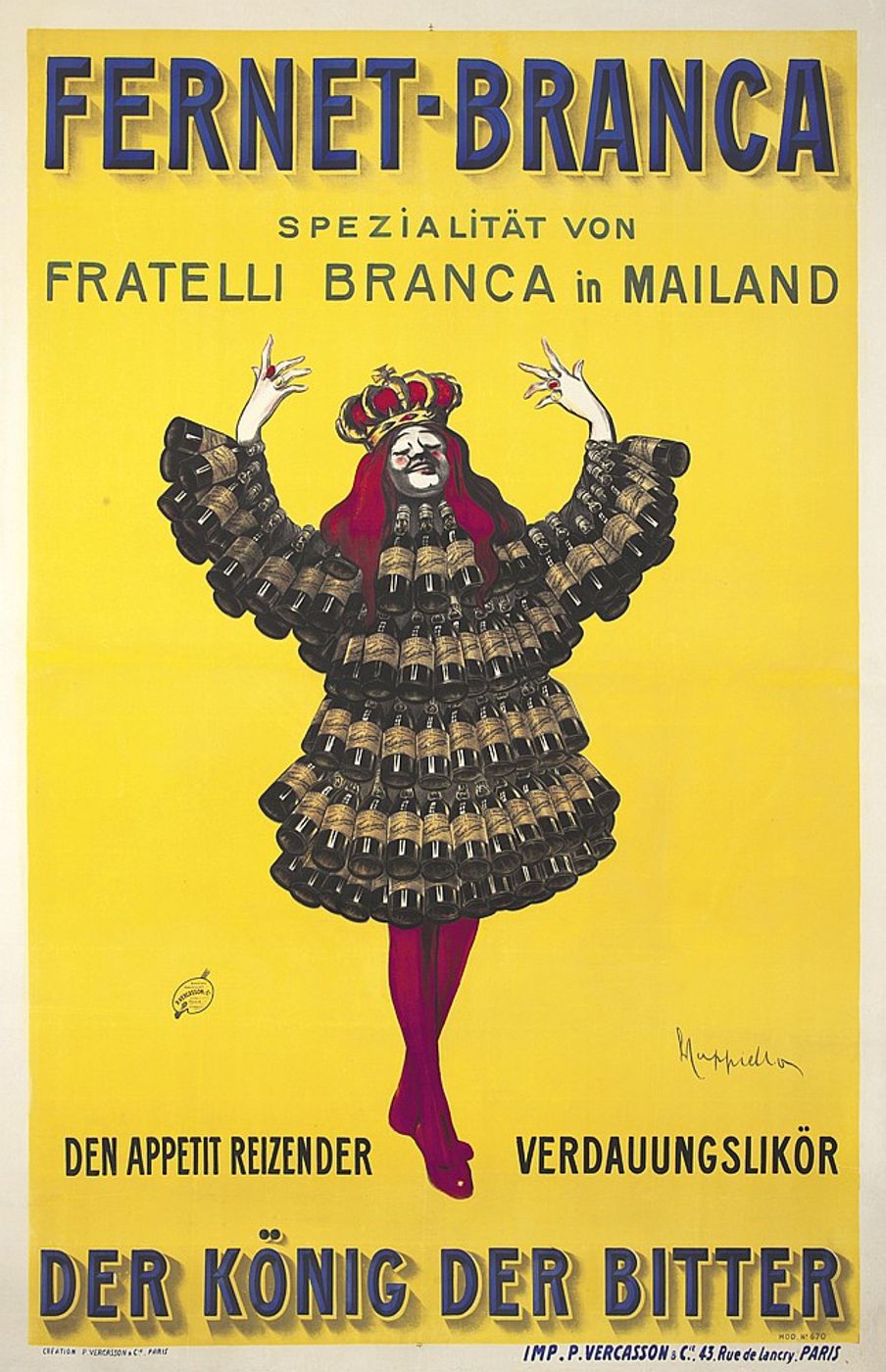 Fernet-Branca 1909 - Leonetto Cappiello Vintage Advertising Poster, Belle Epoque French Print, Poster Art Wall Art