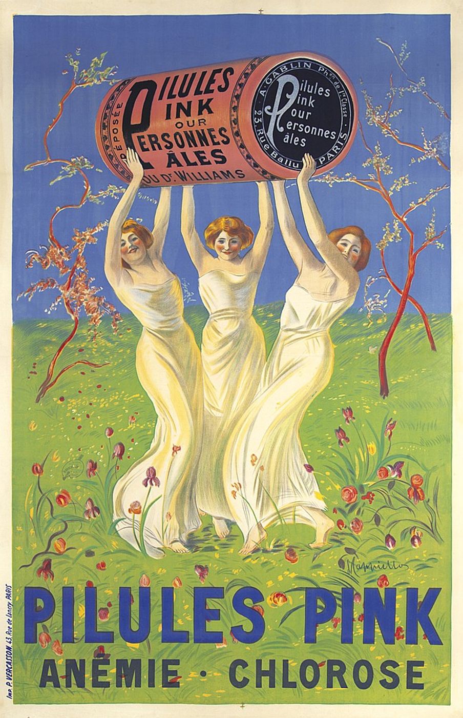 Pilules Pink 1910 - Leonetto Cappiello Vintage Advertising Poster, Belle Epoque French Print, Poster Art Wall Art
