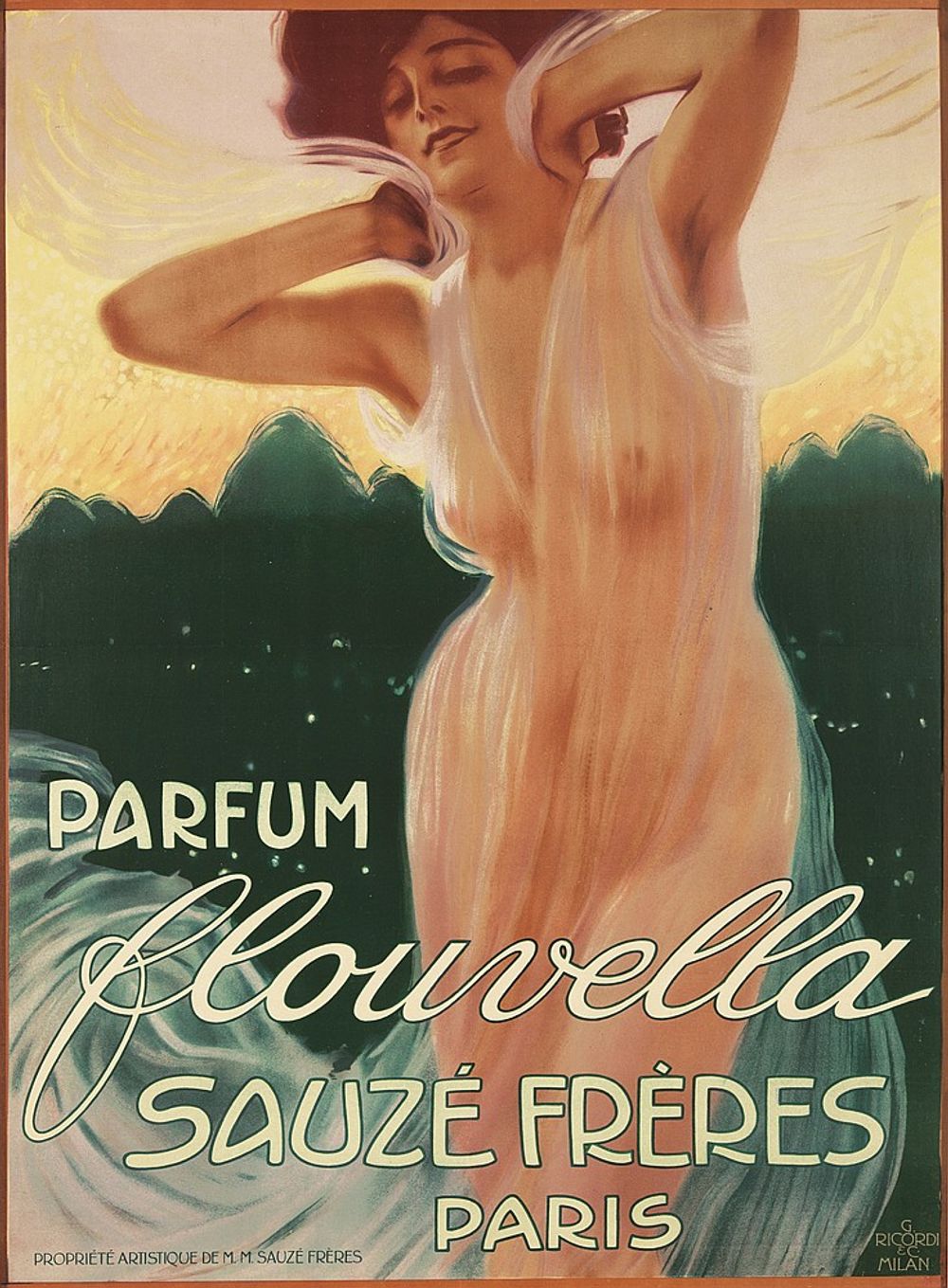 Flouvella 1910 - Leopoldo Metlicovitz Art Nouveau Poster, Belle Epoque Italian Print, Woman Portrait Wall Art
