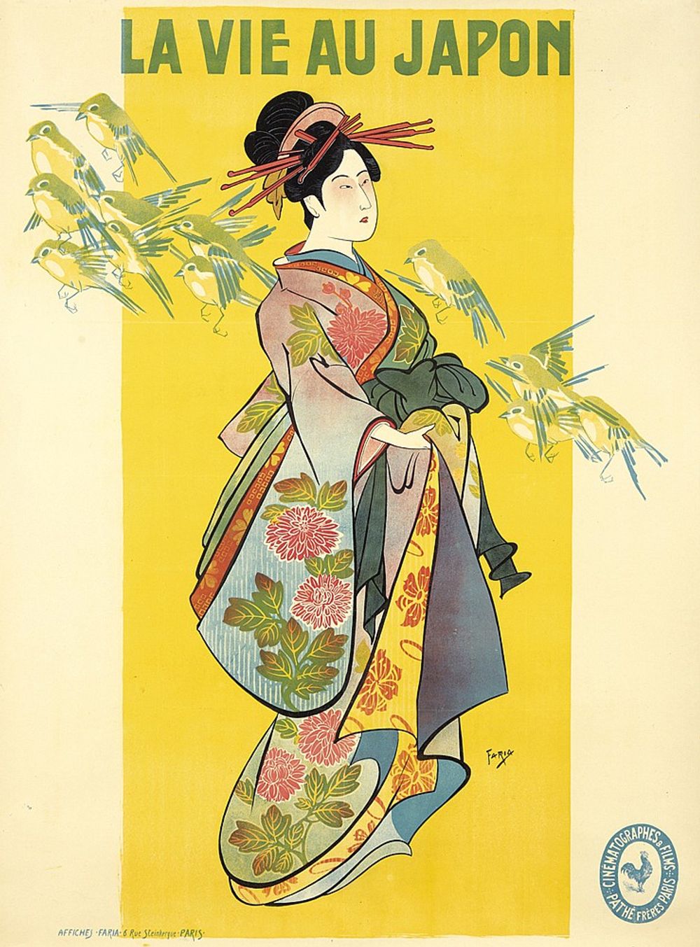 La Vie Au Japon 1907 - Candido Aragonese De Faria Vintage Poster, Belle Epoque French Print, Poster Art Wall Art