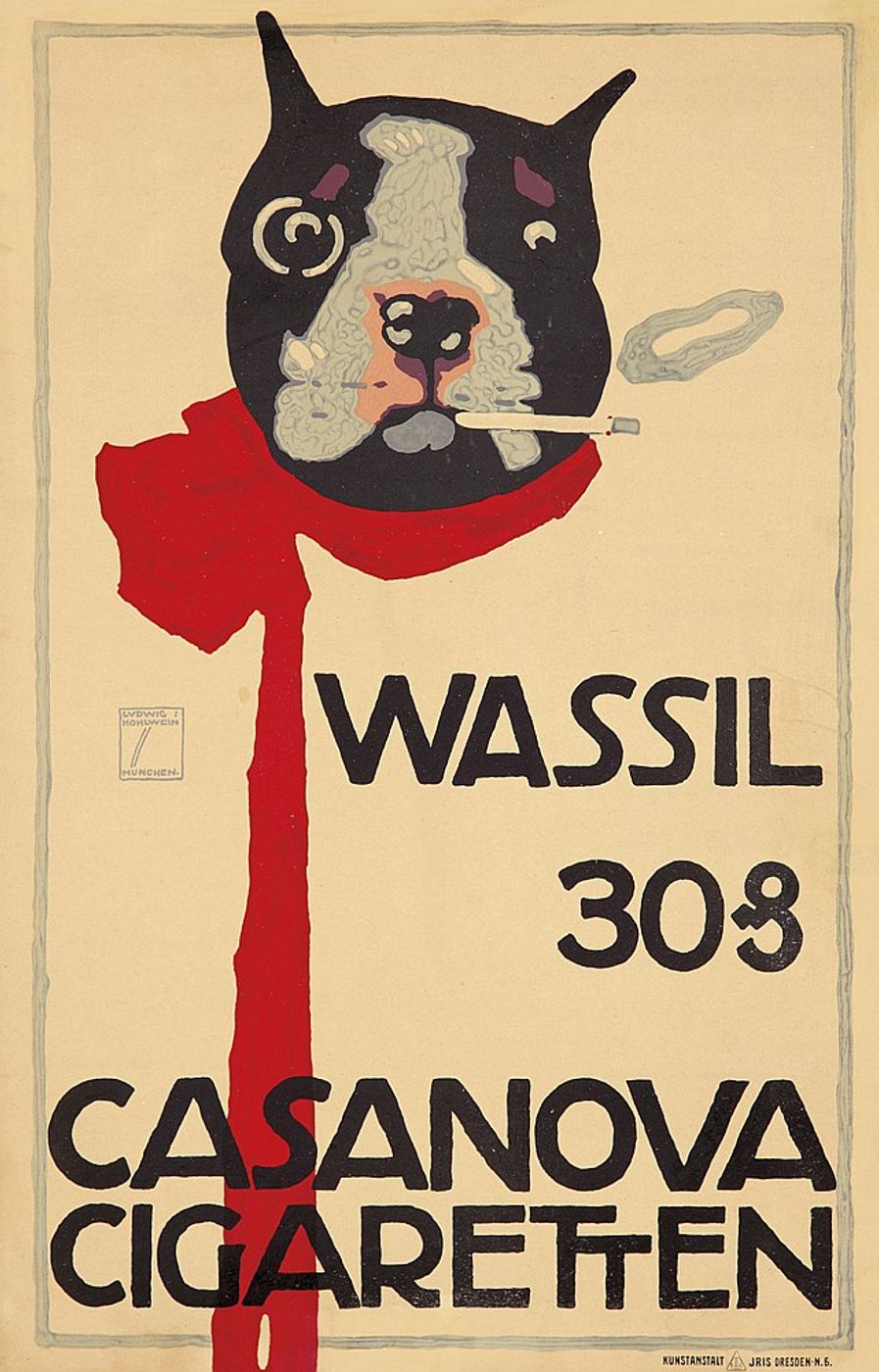 Casanova Cigaretten 1914 - Ludwig Hohlwein Vintage German Poster, Sachplakat Advertising Print, Poster Art Wall Art
