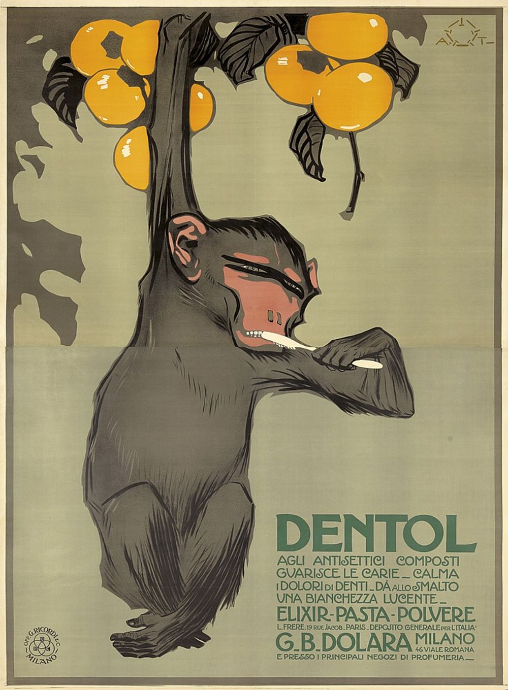 Dentol 1914 - Aleardo Terzi Vintage Poster, Belle Epoque French Print, Poster Art Wall Art