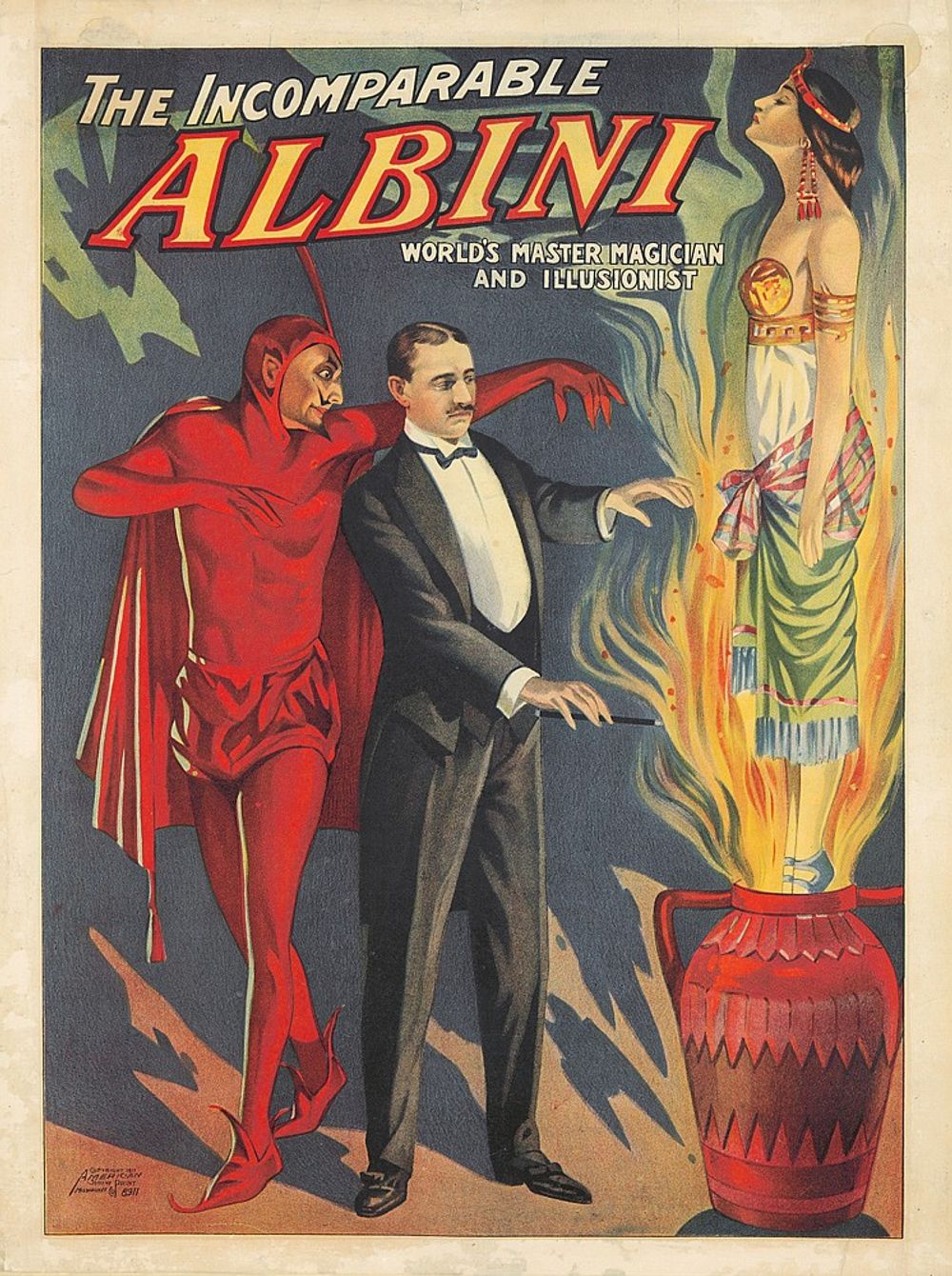Albini 1911 - Vintage Poster, Belle Epoque French Print, Poster Art Wall Art