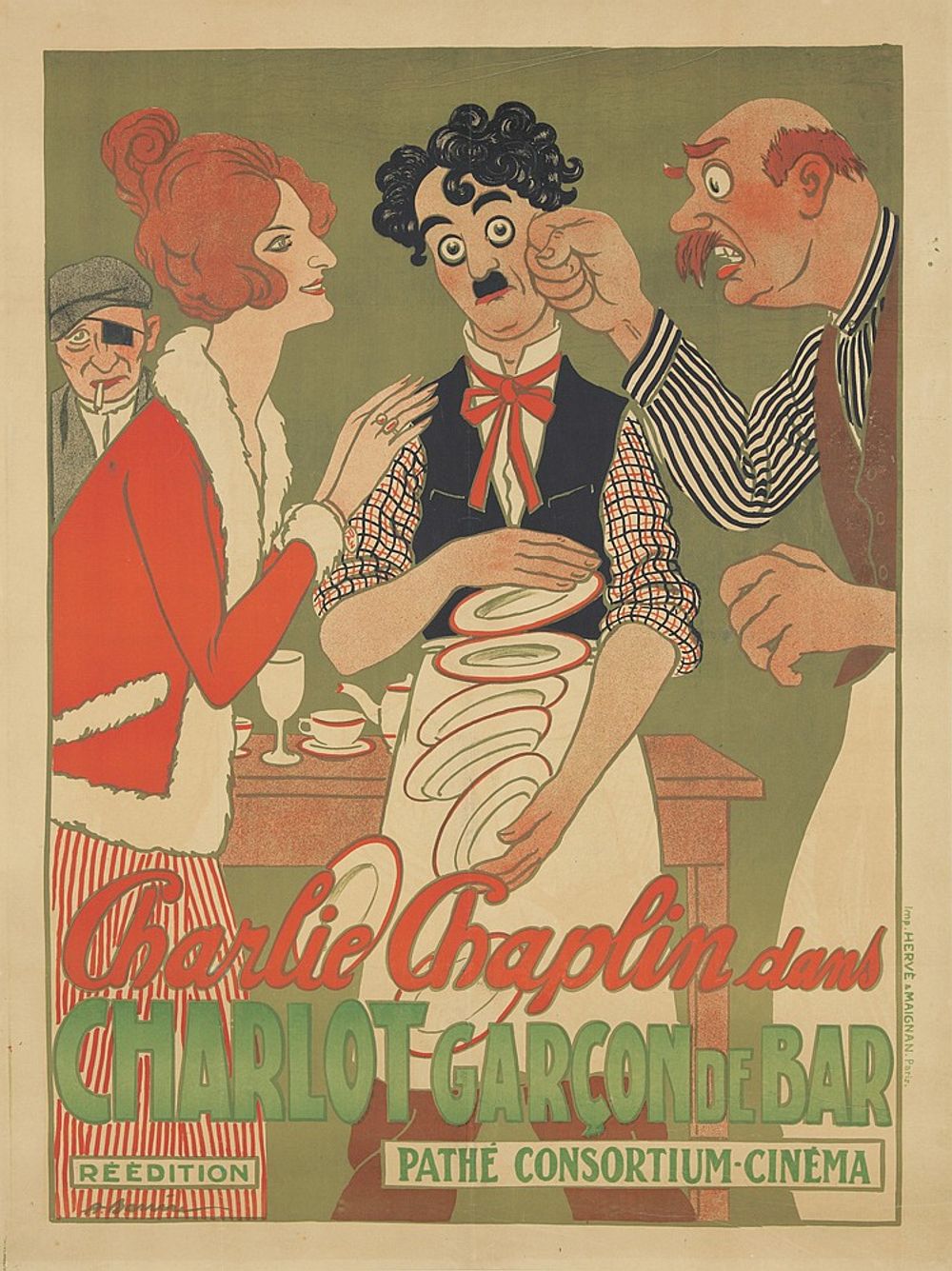 Charlot / Garcon de Bar 1914 - Adrien Barrere Vintage Poster, Belle Epoque French Print, Poster Art Wall Art