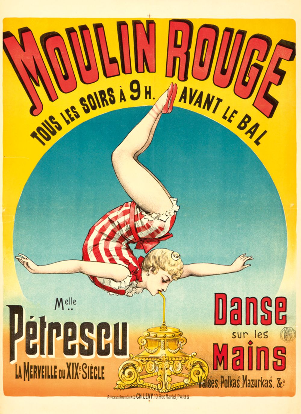 Moulin Rouge / Melle Petrescu 1889 - Vintage Poster, Belle Epoque French Print, Poster Art Wall Art