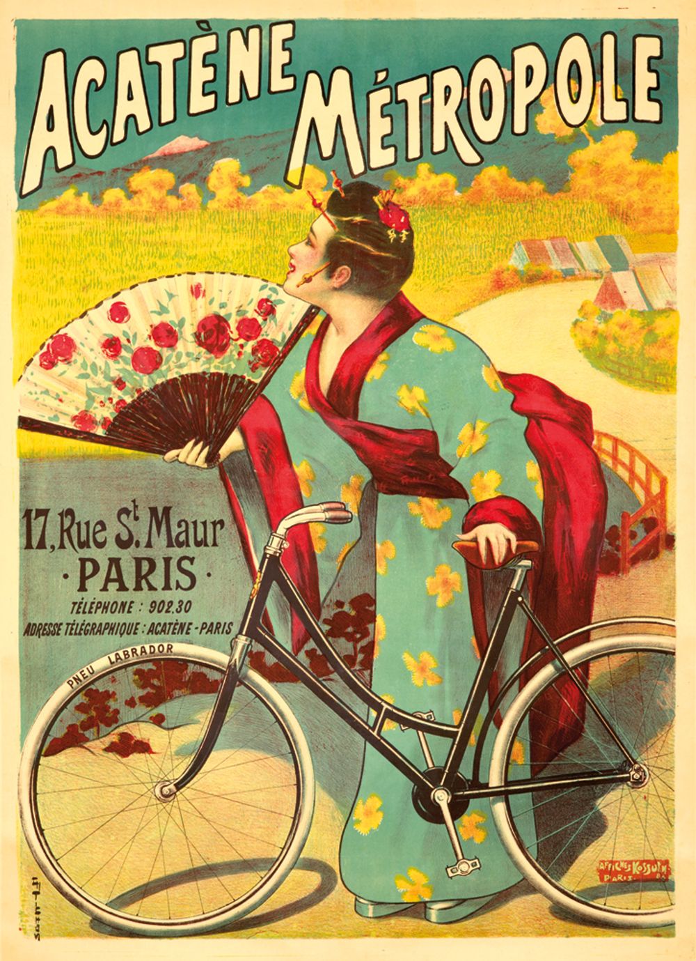 Acatene Metropole 1896 - Charles Tichon Vintage Poster, Belle Epoque French Print, Poster Art Wall Art