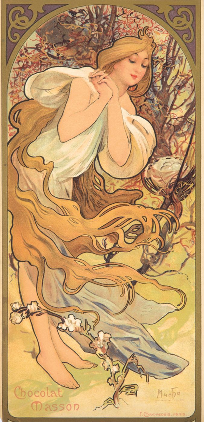 Chocolat Masson / Chocolat Mexicain 1896 - Alphonse Mucha Art Nouveau Poster, Belle Epoque French Print, Woman Portrait Wall Art