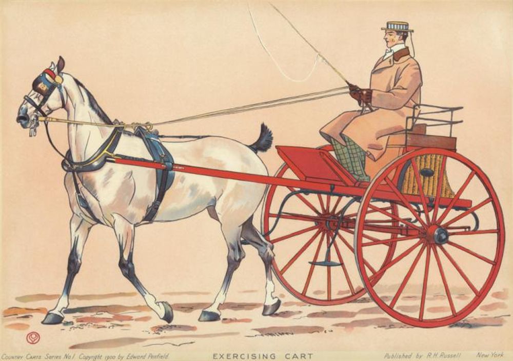 Country Carts 1900 - Edward Penfield Vintage Poster, Belle Epoque French Print, Poster Art Wall Art