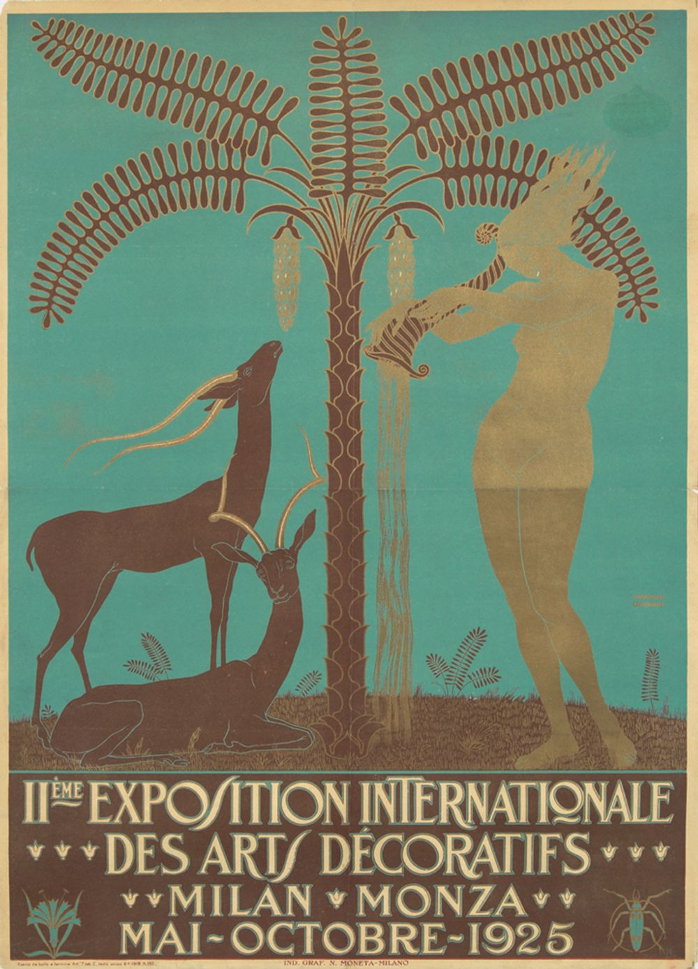 IIeme Exposition Internationale des Arts Decoratifs / Milan 1925 - Giovanni; Guerrini Vintage Poster, Belle Epoque French