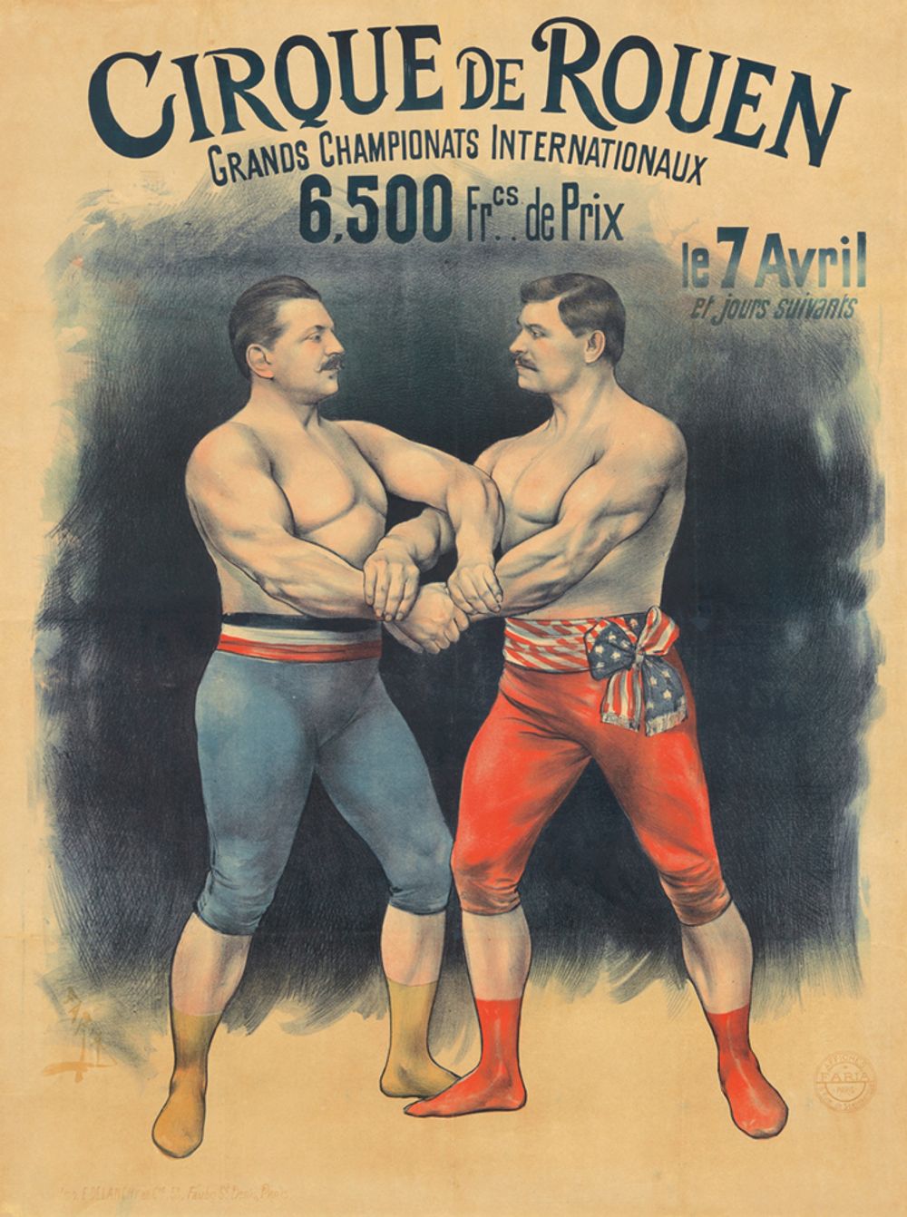 Cirque de Rouen 1896 - Candido Aragonez De Faria Vintage Poster, Belle Epoque French Print, Poster Art Wall Art