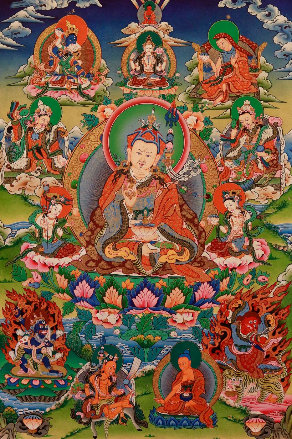 Tibetan Buddhist Thangka Print No. 32 - Sacred Himalayan Art, Meditation Decor, Spiritual Wall Art, Mindfulness Gift