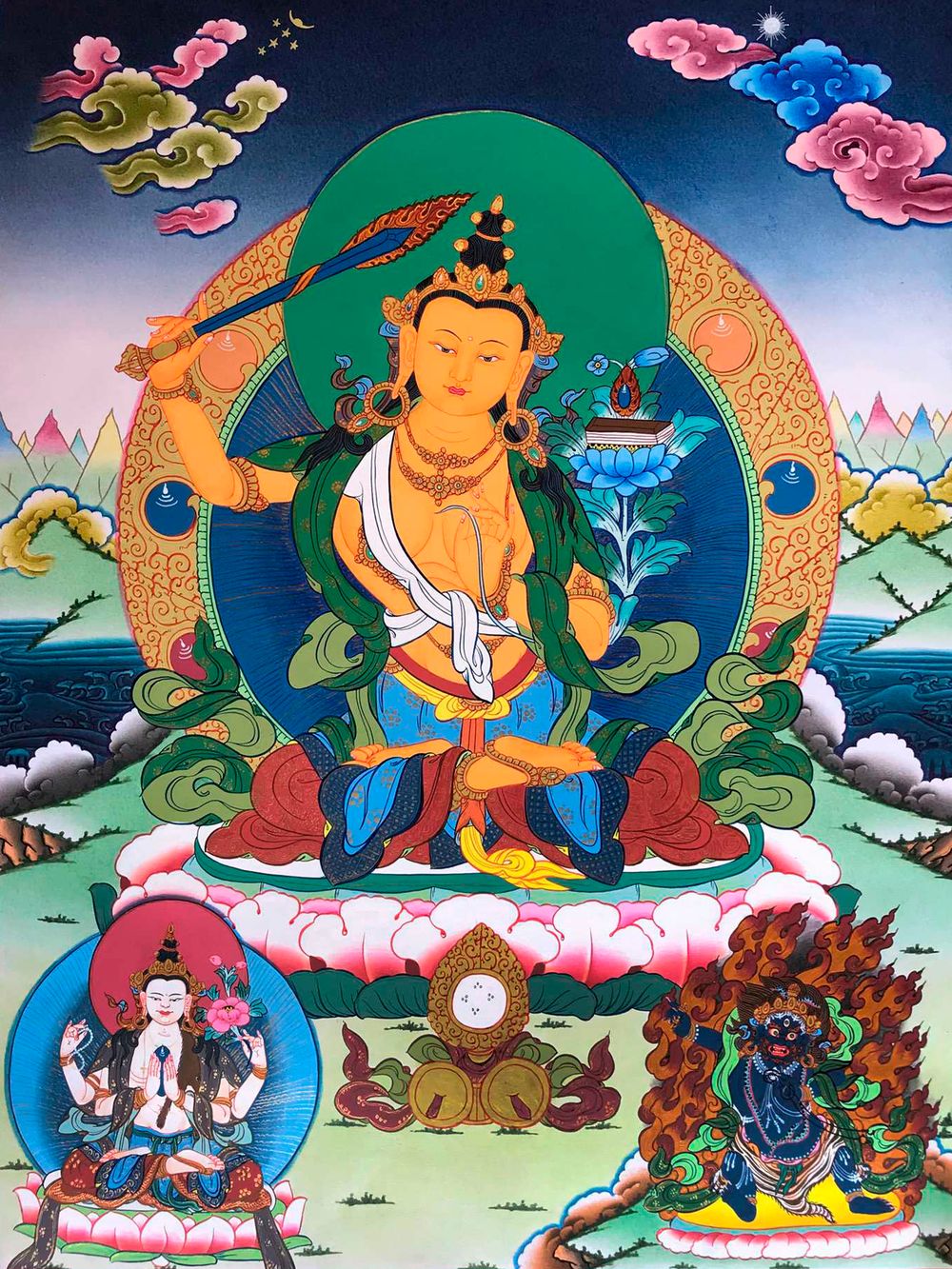 Tibetan Buddhist Thangka Print No. 45 - Sacred Himalayan Art, Meditation Decor, Spiritual Wall Art, Mindfulness Gift