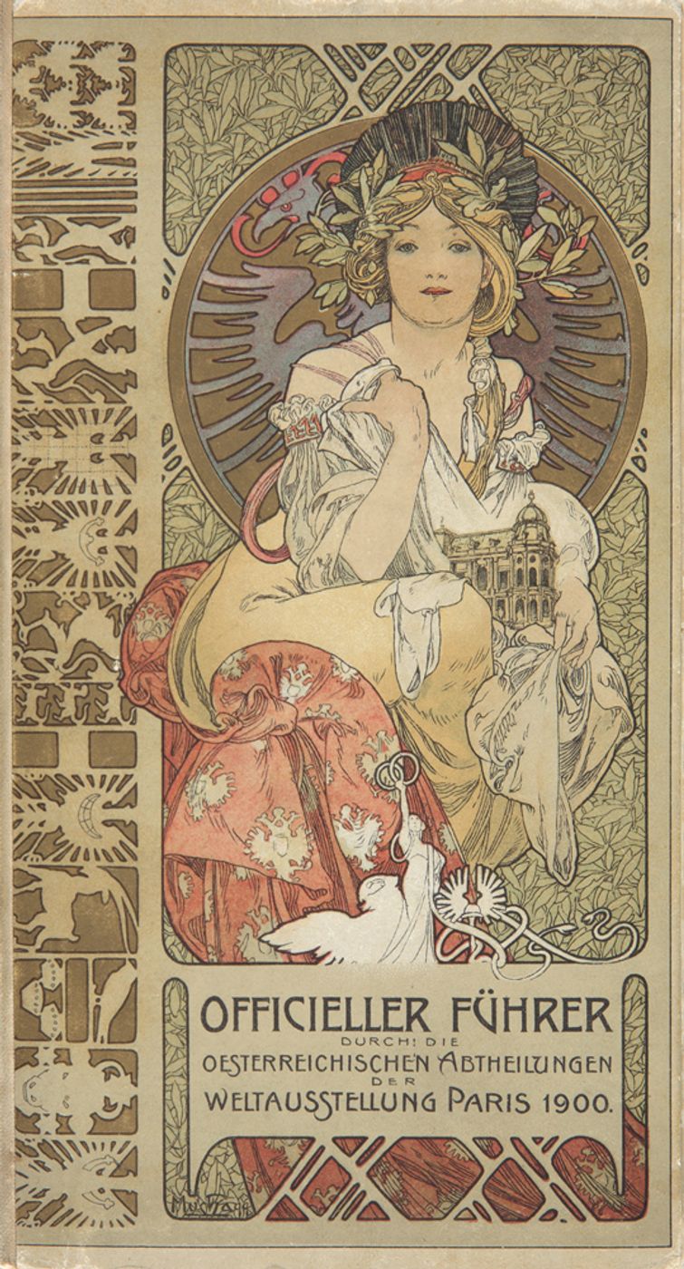 Austrian Pavilion Program: Universal Exhibition 1900 1900 - Alphonse Mucha Art Nouveau Poster, Belle Epoque French