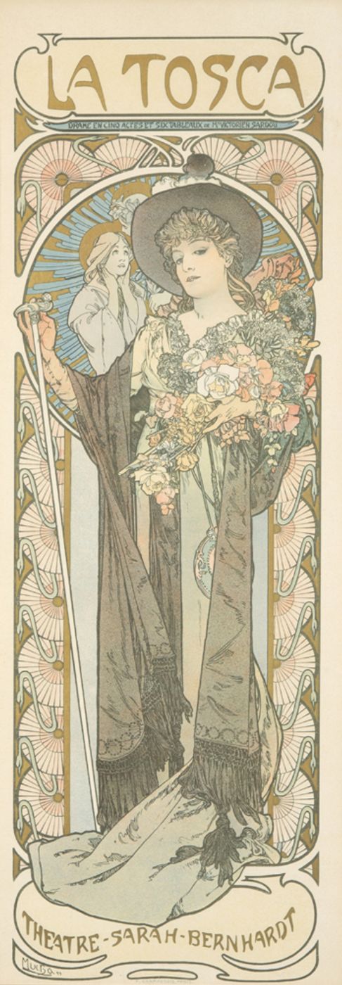 La Tosca 1898 - Alphonse Mucha Art Nouveau Poster, Belle Epoque French Print, Woman Portrait Wall Art