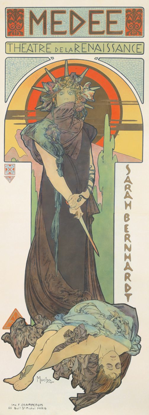 Medee 1898 - Alphonse Mucha Art Nouveau Poster, Belle Epoque French Print, Woman Portrait Wall Art