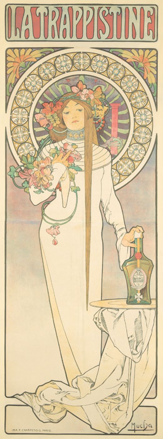 La Trappistine 1897 - Alphonse Mucha Art Nouveau Poster, Belle Epoque French Print, Woman Portrait Wall Art