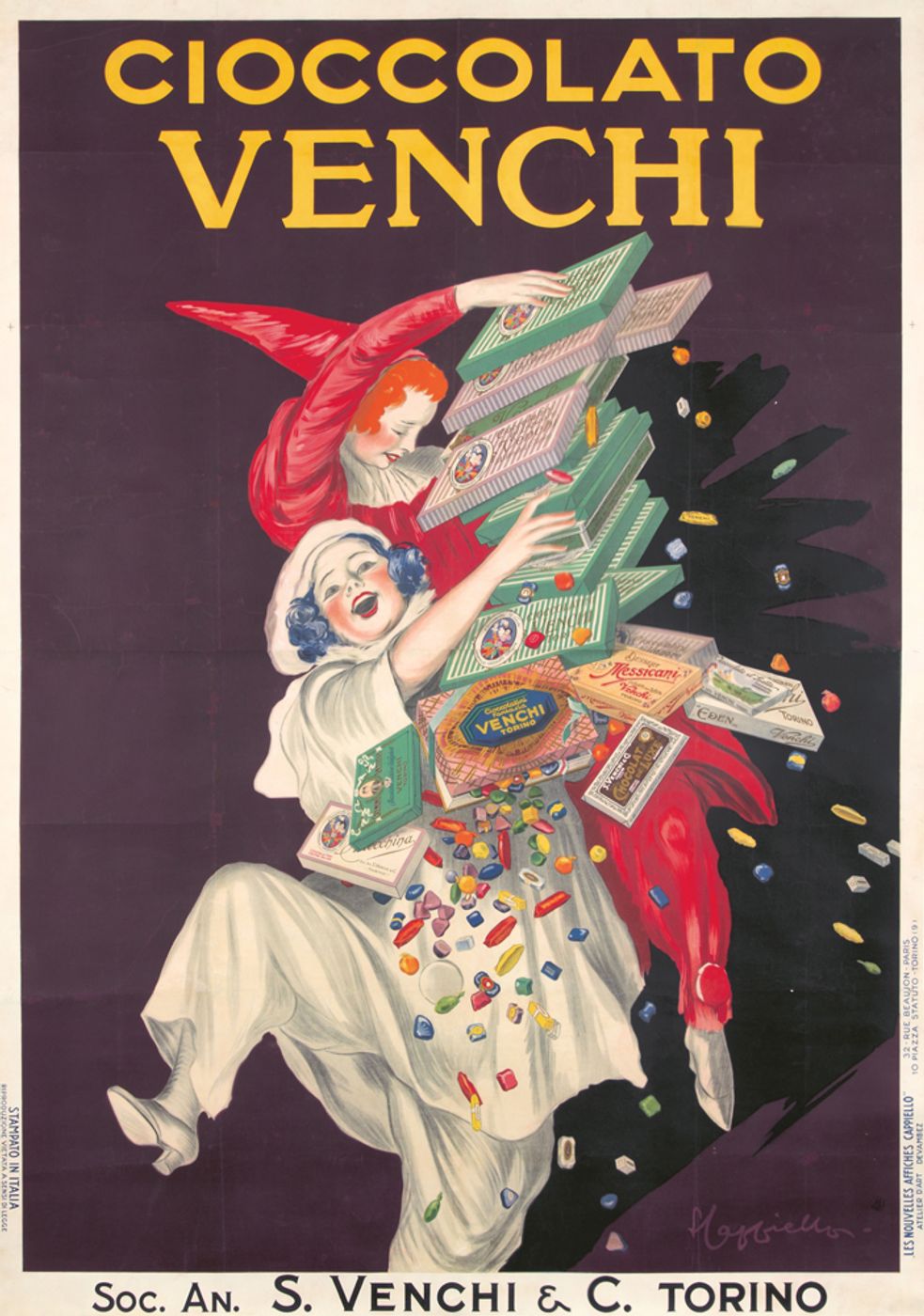 Cioccolato Venchi 1923 - Leonetto Cappiello Vintage Advertising Poster, Belle Epoque French Print, Poster Art Wall Art