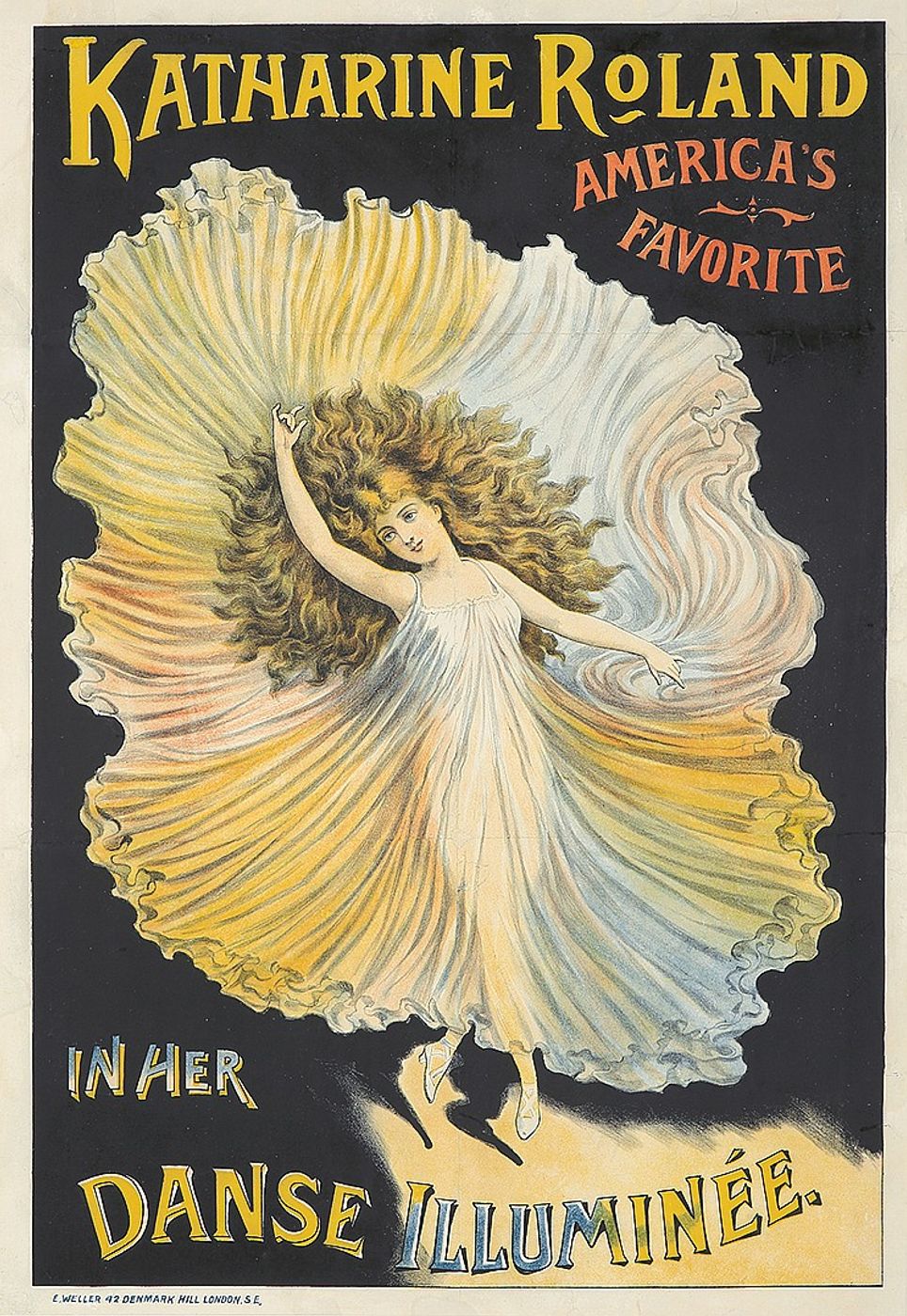 Katharine Roland / Danse Illuminee ca 1895 - Vintage Poster, Belle Epoque French Print, Poster Art Wall Art