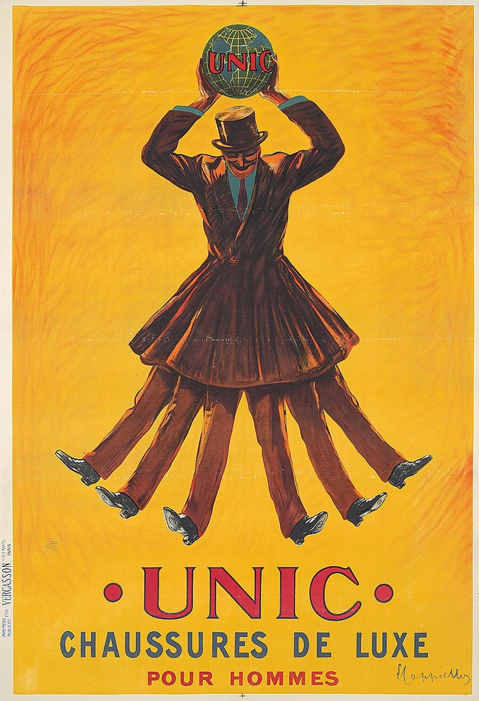 UNIC / Chaussures de Luxe pour Hommes 1913 - Leonetto Cappiello Vintage Advertising Poster, Belle Epoque French Print, Poster Art Wall Art