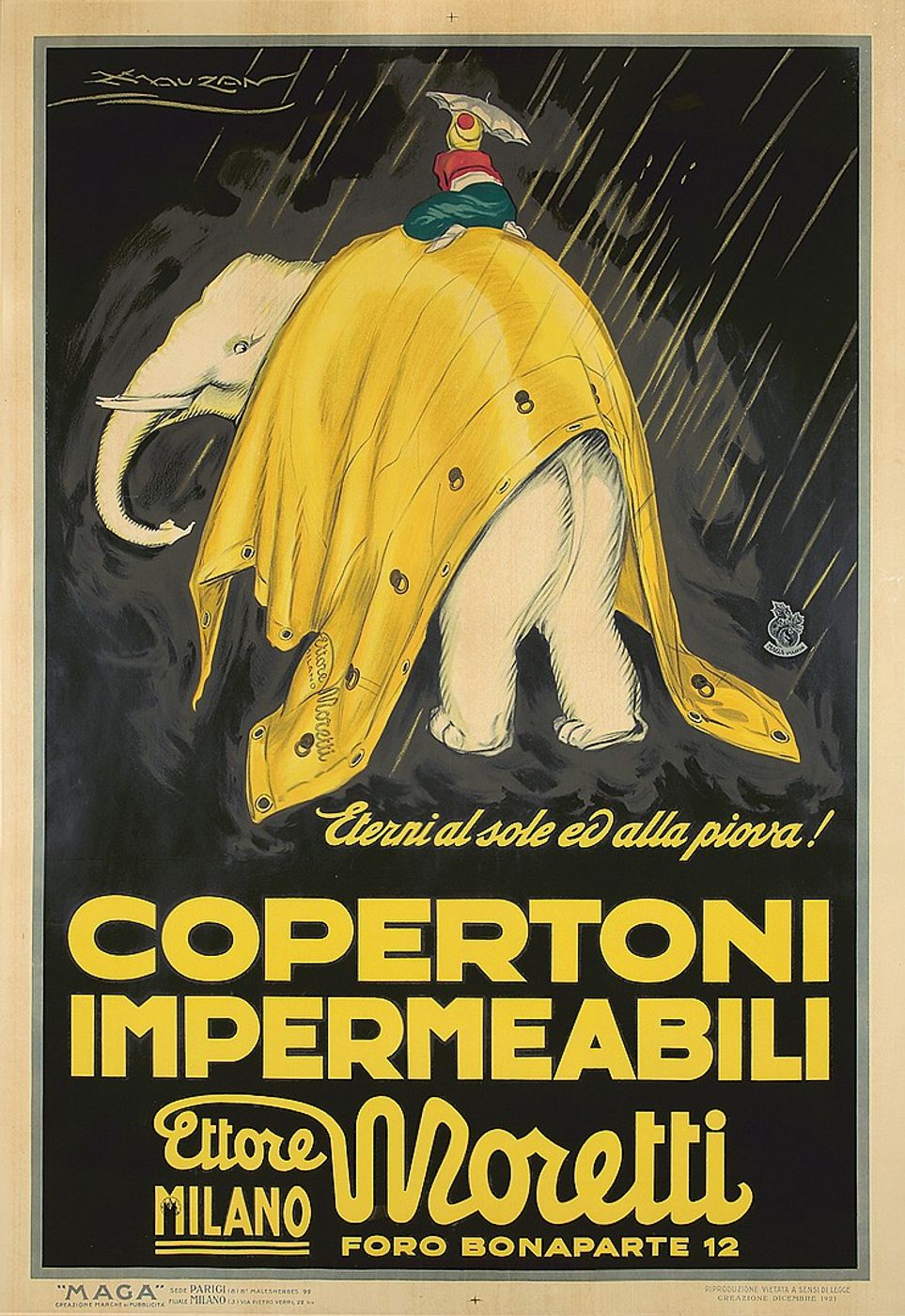Copertoni Impermeabili Moretti 1921 - Luciano Achille Mauzan Vintage Poster, Belle Epoque French Print, Poster Art Wall Art