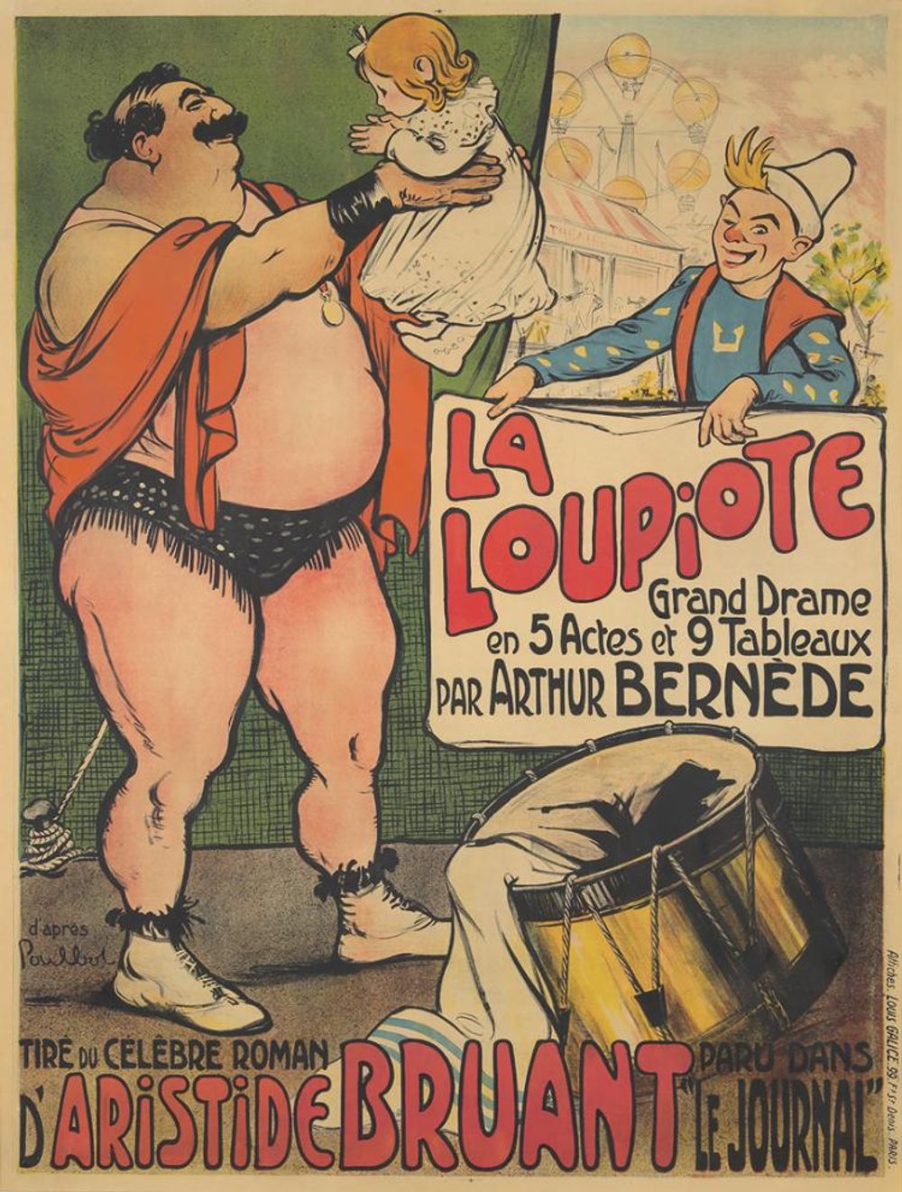 La Loupiote / Aristide Bruant 1909 - Francisque Poulbot Vintage Poster, Belle Epoque French Print, Poster Art Wall Art