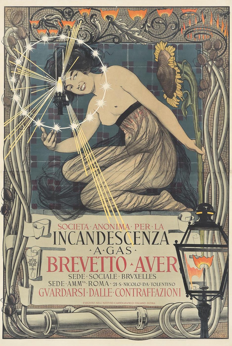 Brevetto-Auer 1895 - Giovanni Mataloni Vintage Poster, Belle Epoque French Print, Poster Art Wall Art