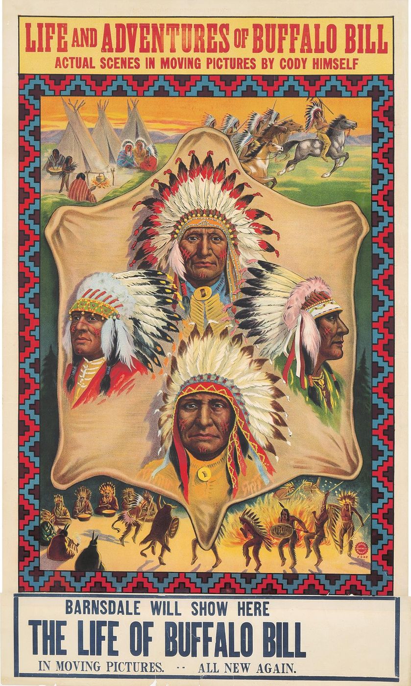 The Life and Adventures of Buffalo Bill 1912 - Vintage Poster, Belle Epoque French Print, Poster Art Wall Art