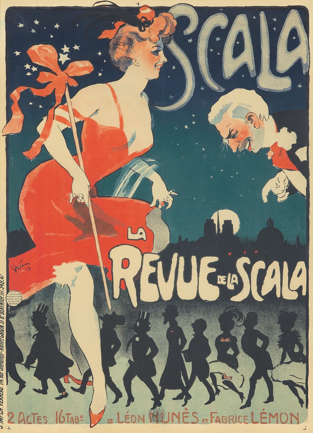 Scala / La Revue de la Scala 1905 - Jules Alexandre Grun Vintage Poster, Belle Epoque French Print, Poster Art Wall Art