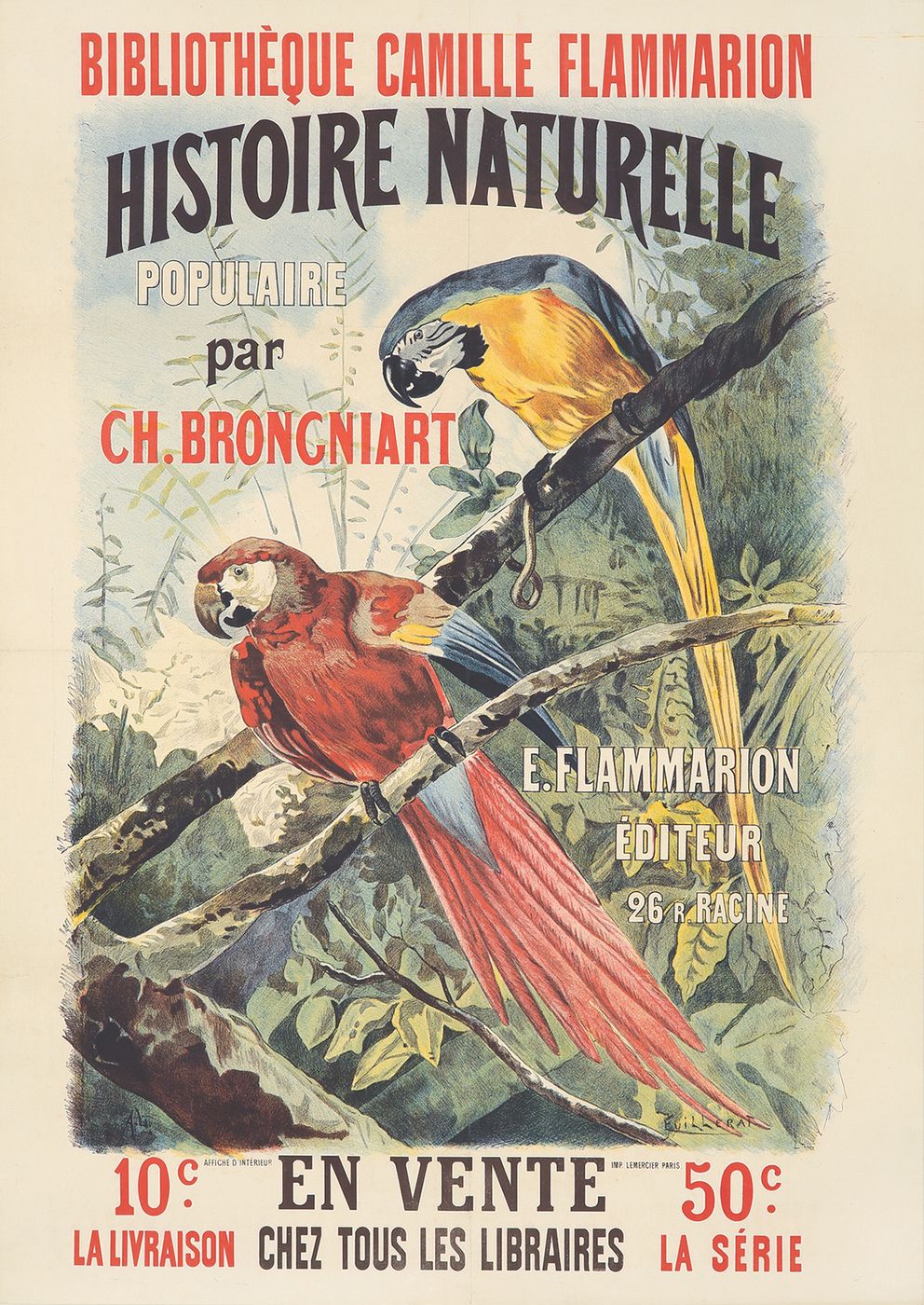 Histoire Naturelle 1892 - Fuillerat Vintage Poster, Belle Epoque French Print, Poster Art Wall Art