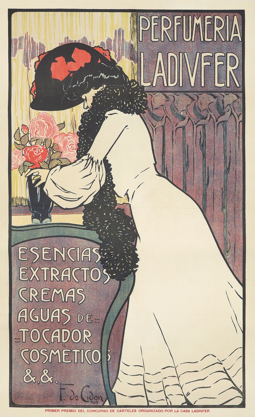 Perfumeria Ladivfer 1903 - Francisco De Cidon Navarro Vintage Poster, Belle Epoque French Print, Poster Art Wall Art