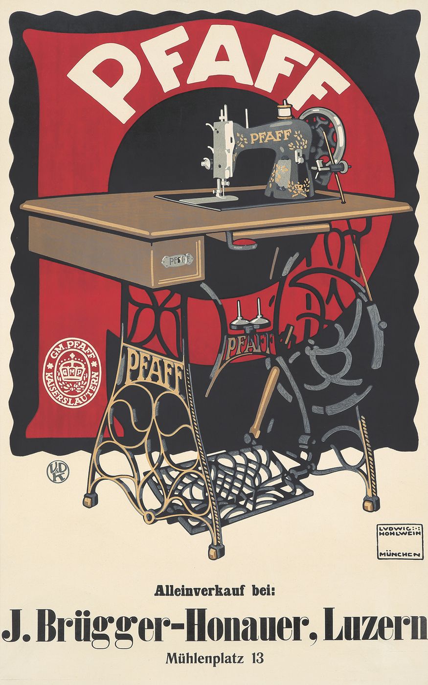 Pfaff 1912 - Ludwig Hohlwein Vintage German Poster, Sachplakat Advertising Print, Poster Art Wall Art